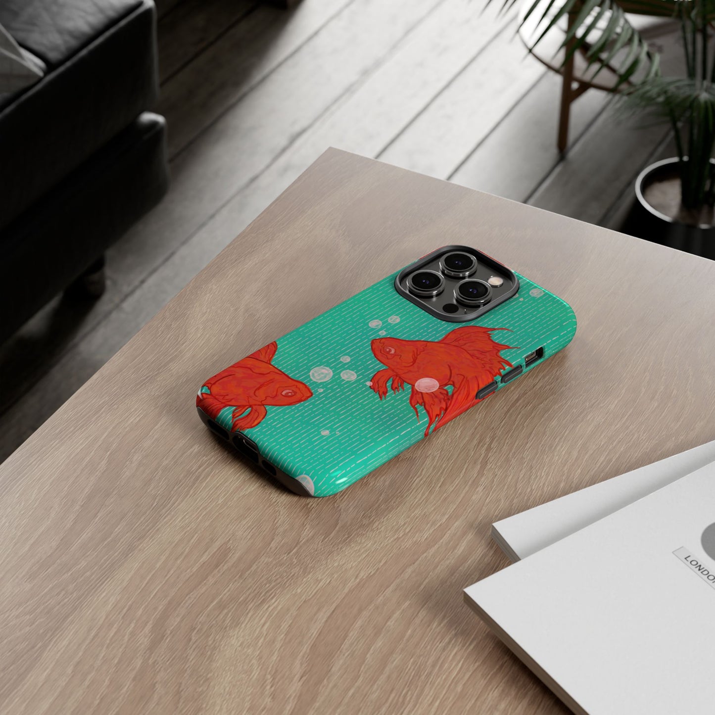 Vibrant Goldfish Phone Case, Colorful iPhone Cover, Ocean Vibe Accessory, Unique Gift for Fish Lovers, Cute Phone Cases