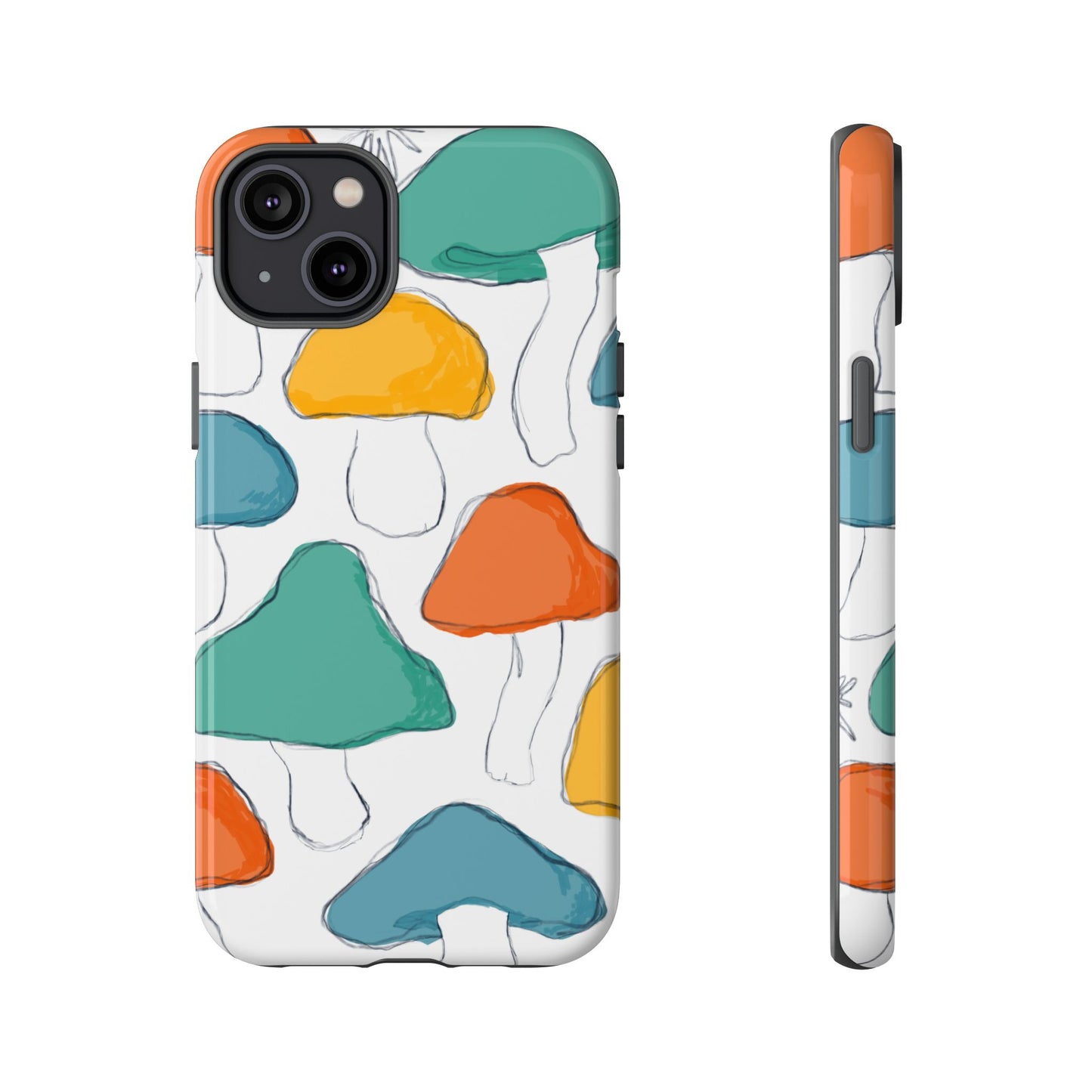 Mushroom Phone Case with Colorful Design, Tough Cases, Floral Tech Accessories, Gift for Nature Lovers, Trending Phone Cover