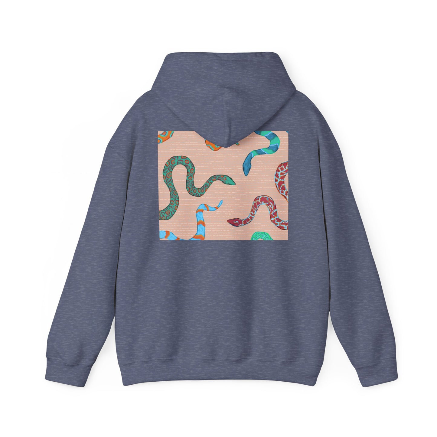 Vibrant Unisex Hoodie with Zen Frog and Snake Design, Cool Gift for Nature Lovers, Casual Wear for All Occasions, Gift for Her, Cool Hoodies