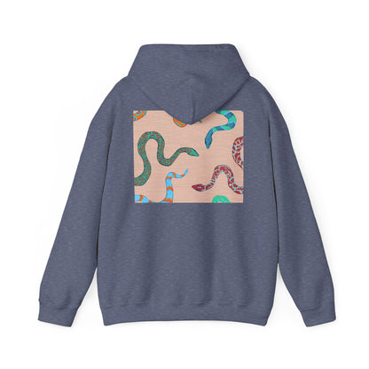 Vibrant Unisex Hoodie with Zen Frog and Snake Design, Cool Gift for Nature Lovers, Casual Wear for All Occasions, Gift for Her, Cool Hoodies