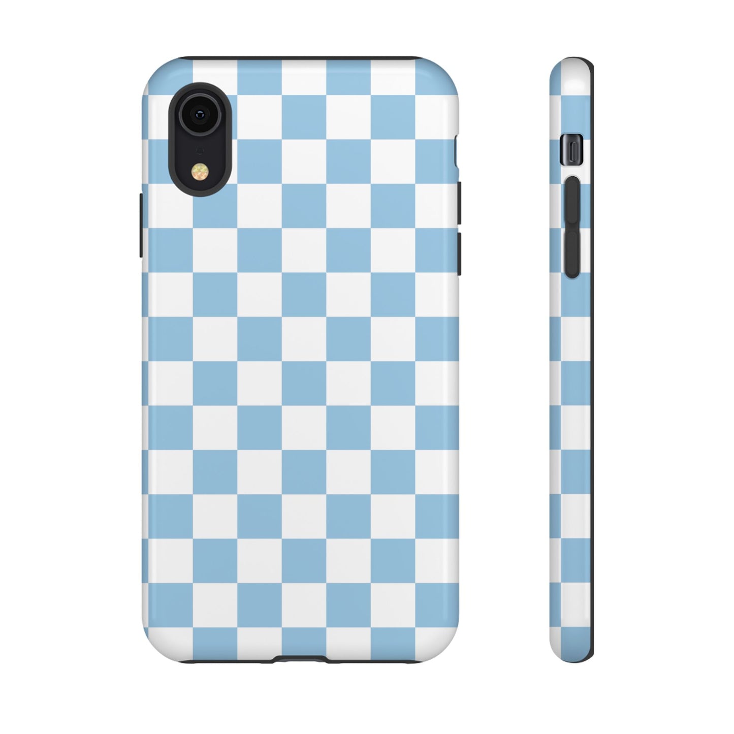 Blue Checkered Phone Case, Tough Phone Cover, Stylish Mobile Protector, Unique Gift for Him/Her, Trendy Accessories for Holidays