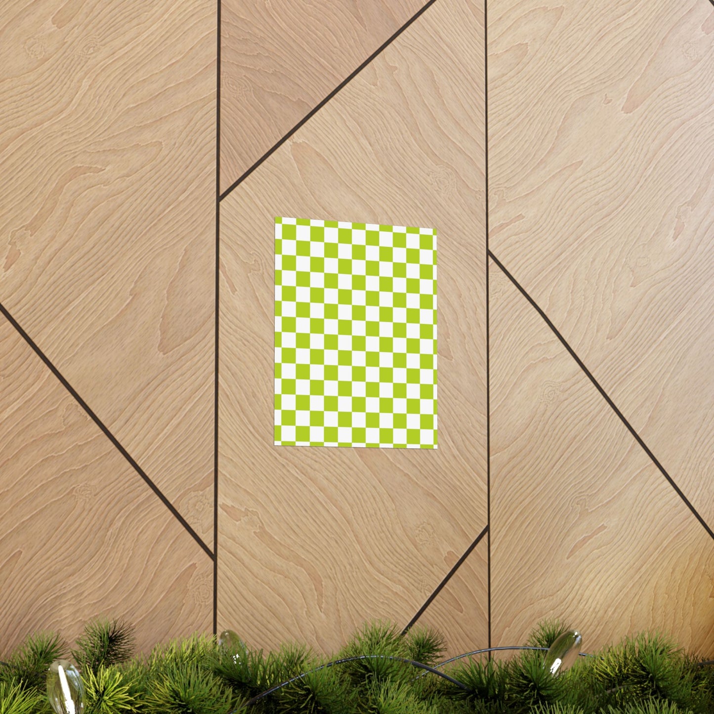 Green Checkerboard Wall Art Prints, Modern Home Decor, Minimalist Room Styling, Artistic Gifts for Any Occasion, Chic Decorative Posters