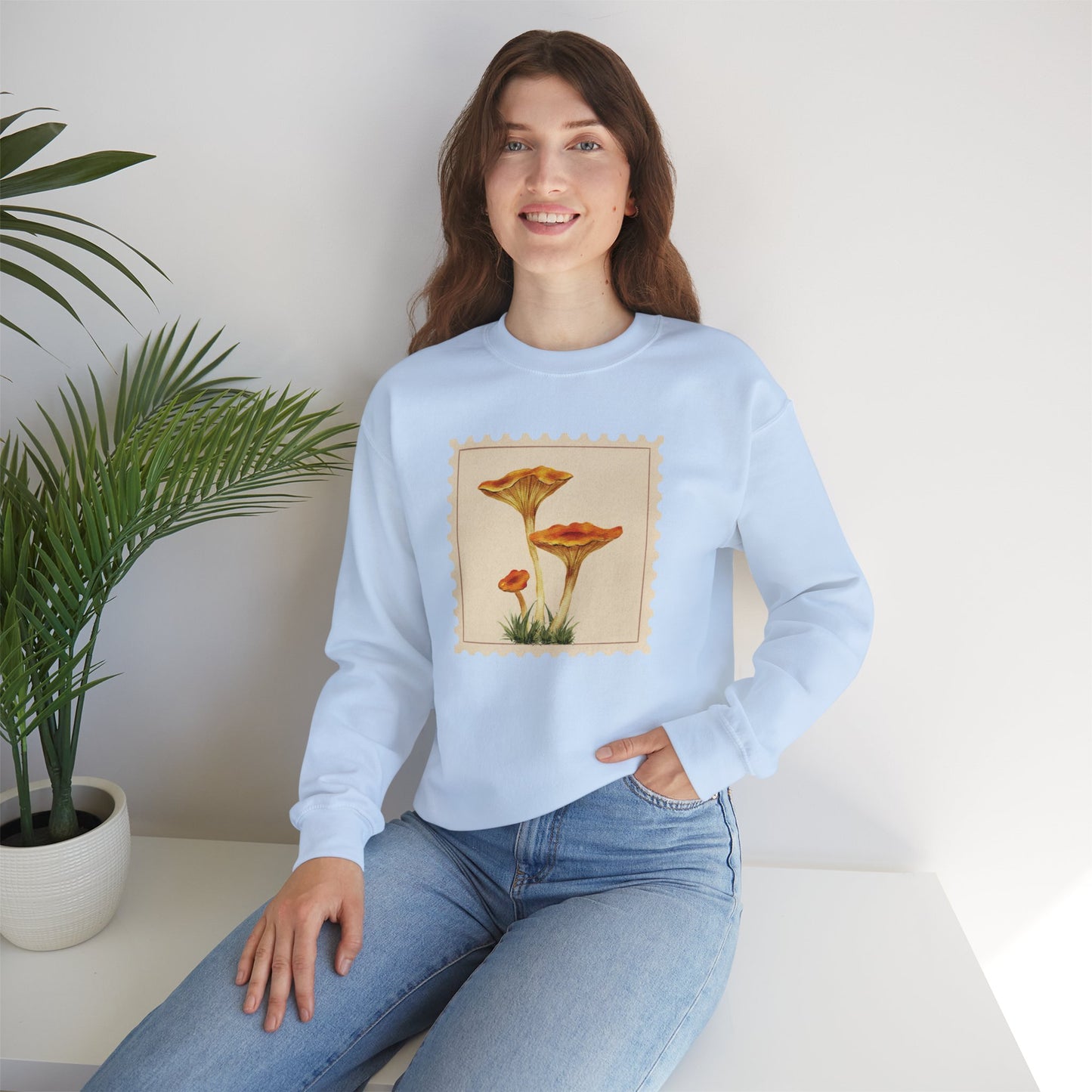 Vintage Floral Crewneck Sweatshirt, Cozy Fall Wear, Unisex Gift, Mushroom Art Apparel, Nature Lover Outfit, Comfy Mushroom Crewneck, Vintage Style
