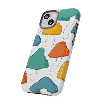 Mushroom Phone Case with Colorful Design, Tough Cases, Floral Tech Accessories, Gift for Nature Lovers, Trending Phone Cover