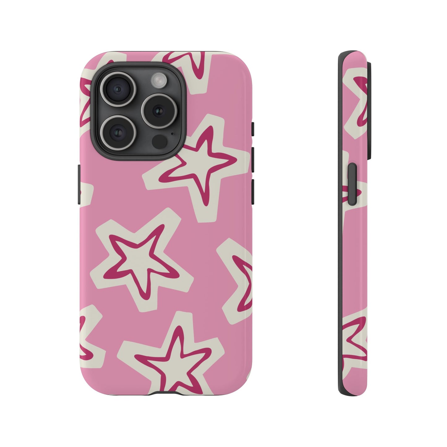 Starry Pink Phone Case | Tough Cases for Trendy Protection, Cute Gift, Fun Design, Holiday Match, Everyday Use