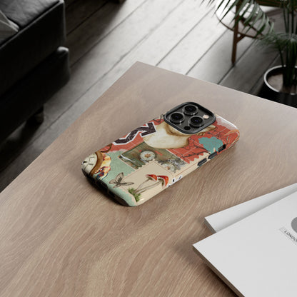 Artistic iPhone Case, Tough Cases with Vintage Design, Unique Phone Cover, Gift for Art Lovers, Protective Case for All Occasions, Vintage Collage Art