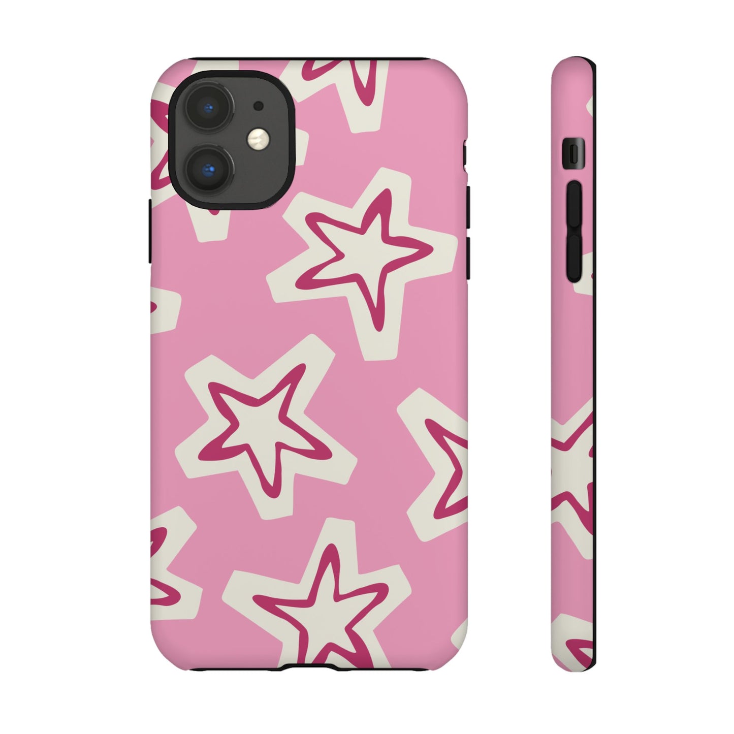 Starry Pink Phone Case | Tough Cases for Trendy Protection, Cute Gift, Fun Design, Holiday Match, Everyday Use