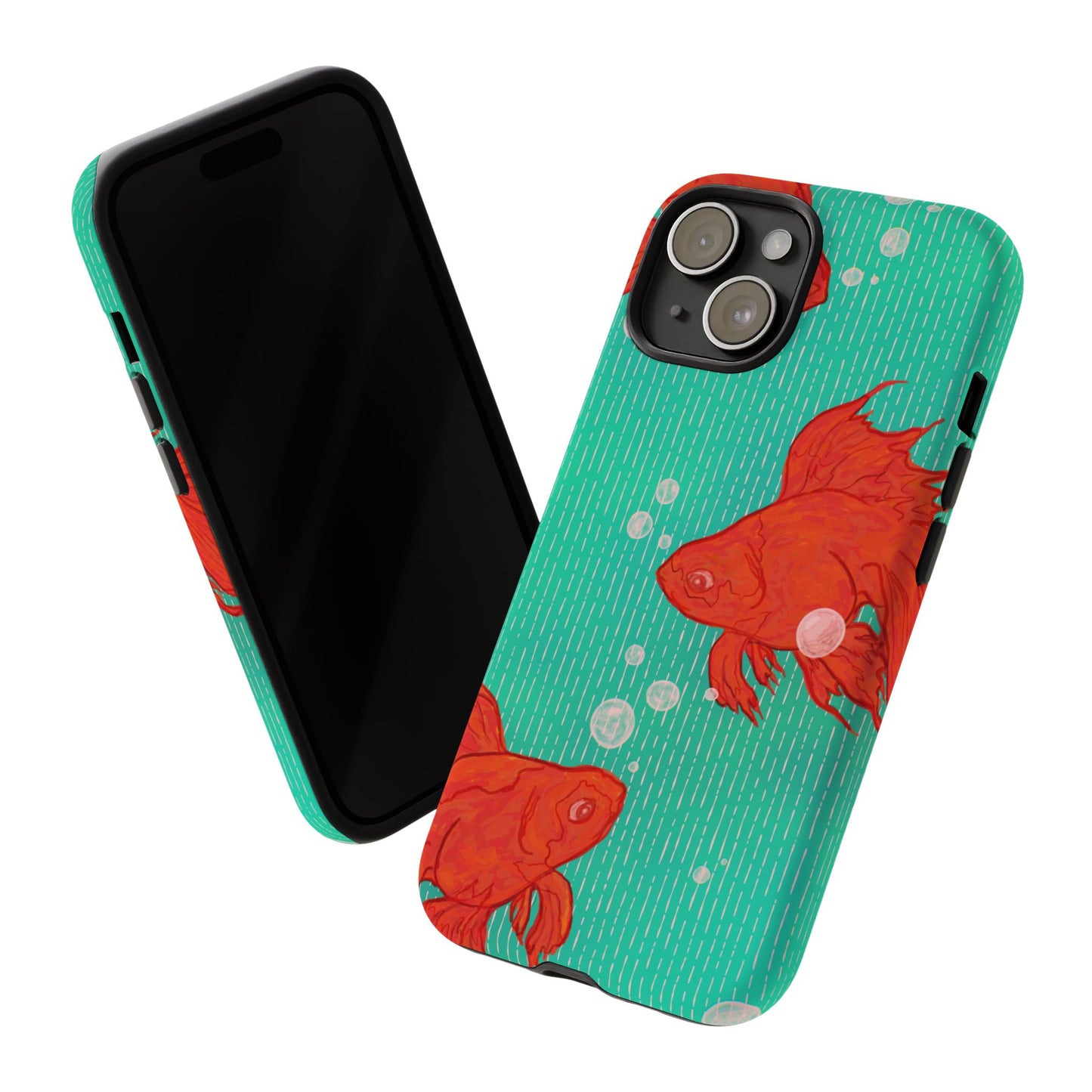 Vibrant Goldfish Phone Case, Colorful iPhone Cover, Ocean Vibe Accessory, Unique Gift for Fish Lovers, Cute Phone Cases