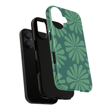 Stylish iPhone Case, Floral Phone Cover, Tough Phone Cases, Green Daisy Design, Unique Gift for Her, Spring Accessories