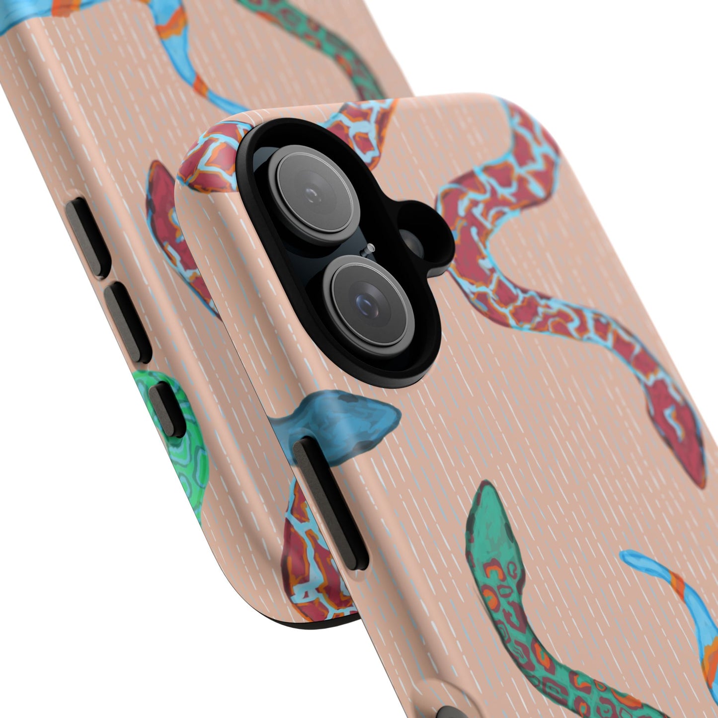 Colorful Snake Phone Case, Tough Phone Case, Unique Phone Cover, Animal Print Case, Gifts for Her, Trendy Accessories