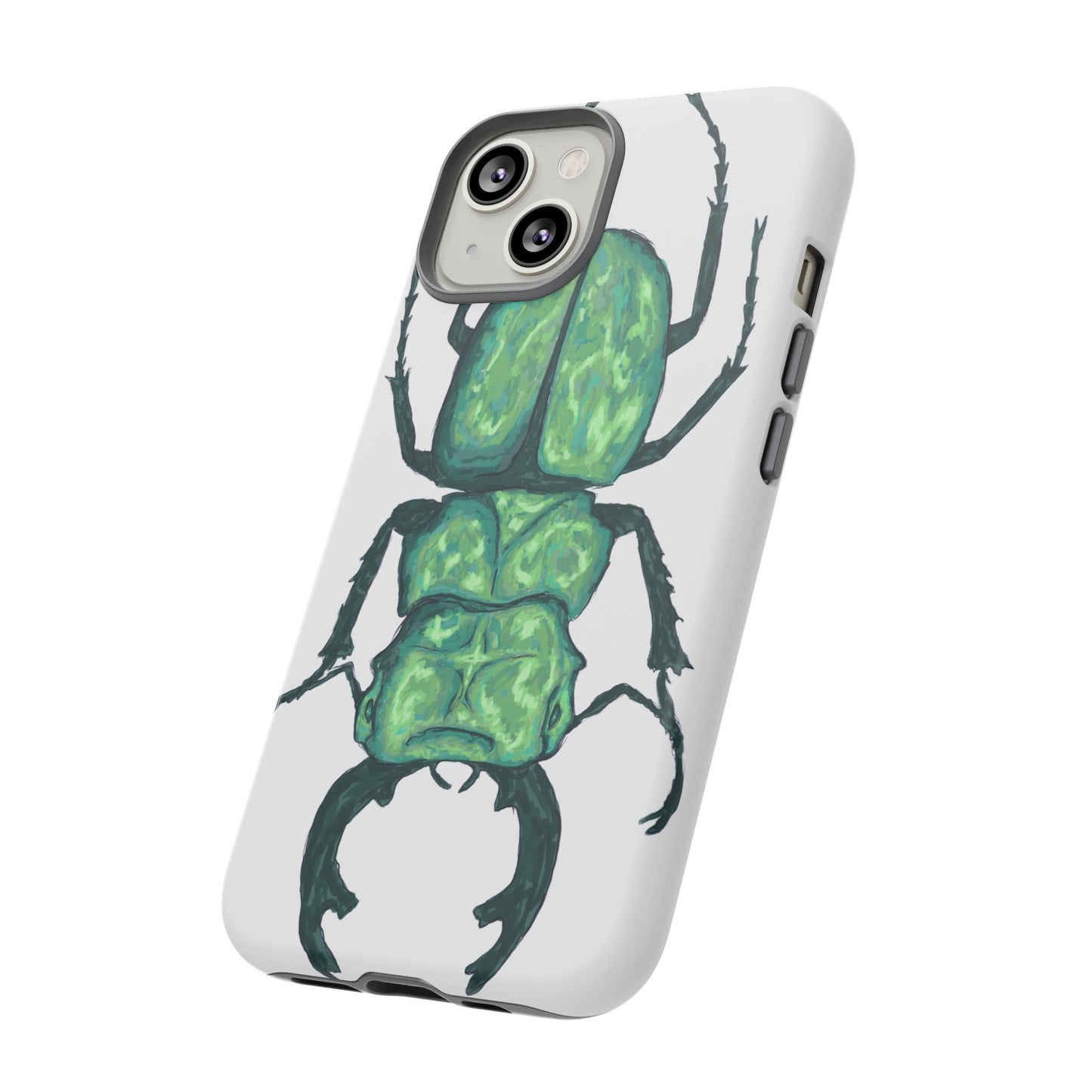 Green Beetle Phone Case - Tough Cases, Insect Lover Gift, Nature Lover Accessory, Unique Phone Cover, Eco-Friendly Design