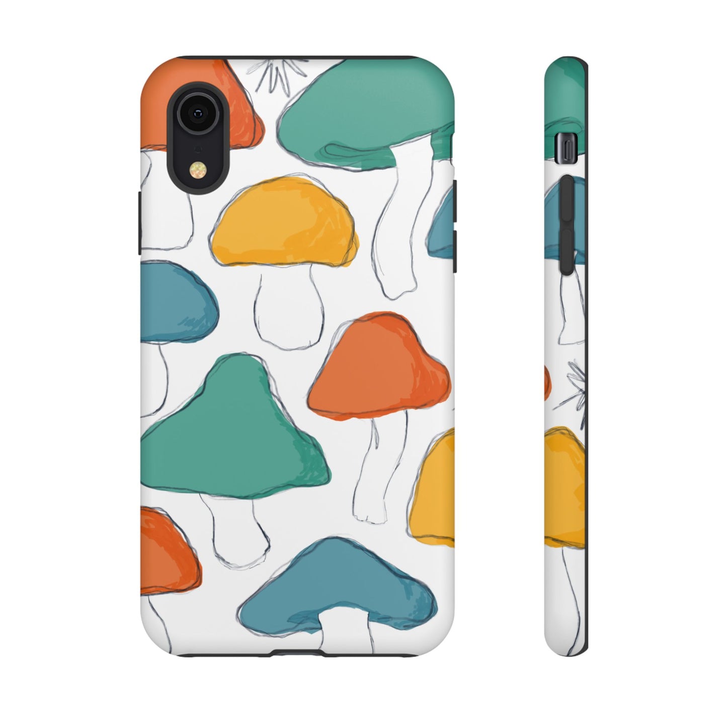Mushroom Phone Case with Colorful Design, Tough Cases, Floral Tech Accessories, Gift for Nature Lovers, Trending Phone Cover
