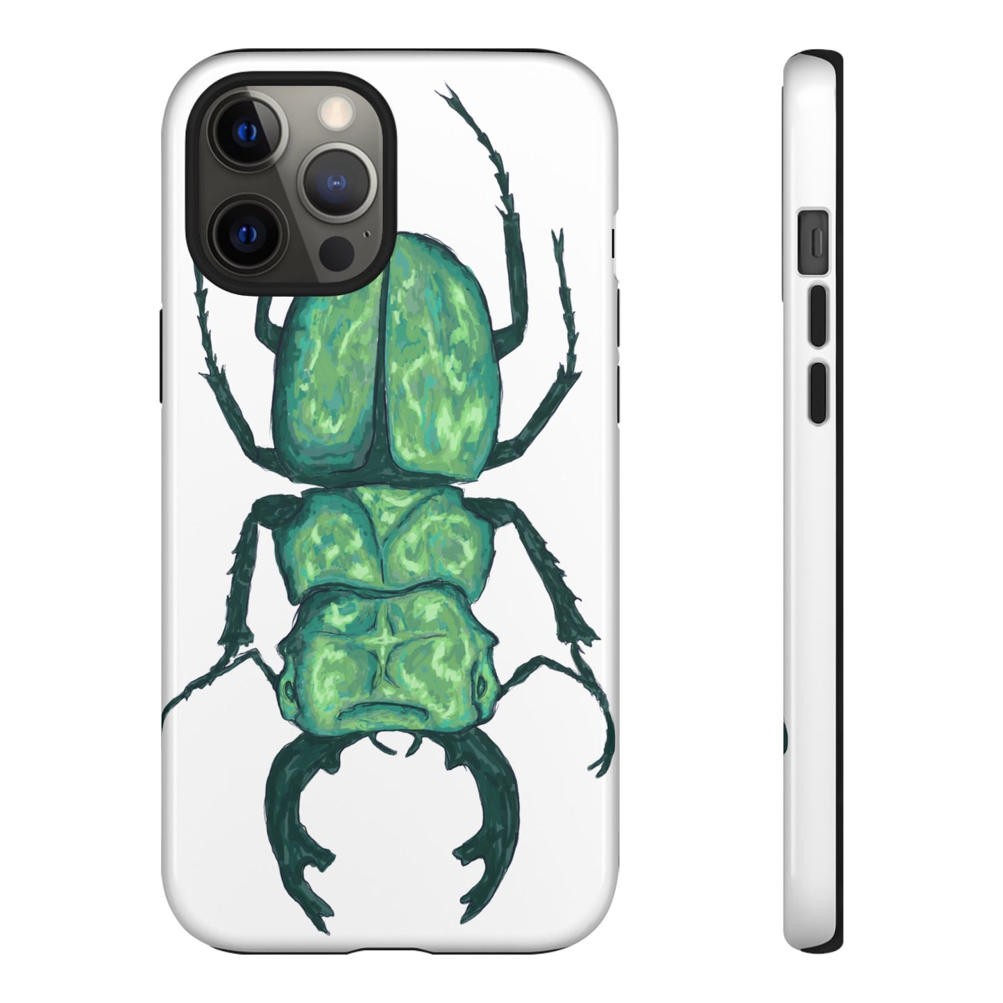 Green Beetle Phone Case - Tough Cases, Insect Lover Gift, Nature Lover Accessory, Unique Phone Cover, Eco-Friendly Design