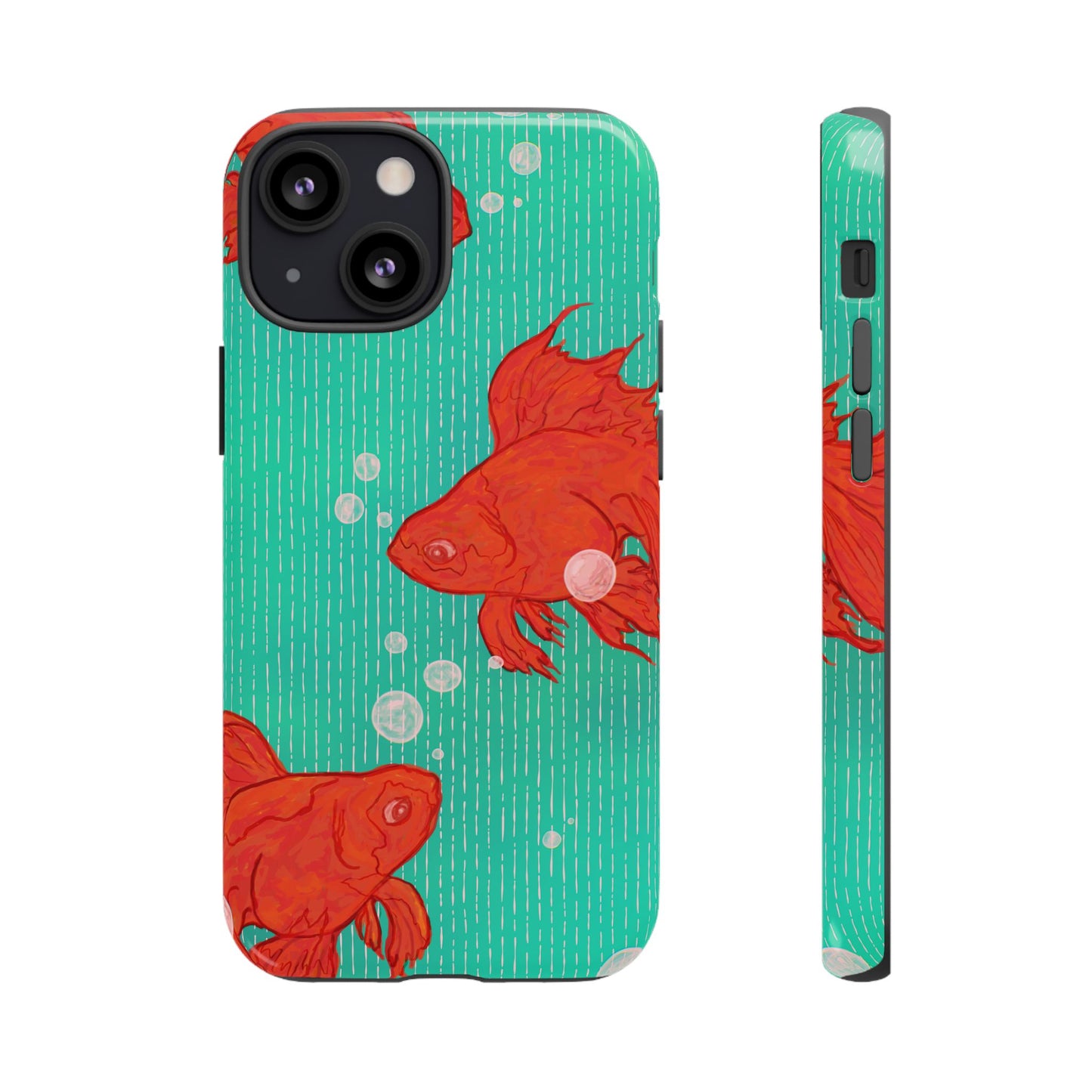Vibrant Goldfish Phone Case, Colorful iPhone Cover, Ocean Vibe Accessory, Unique Gift for Fish Lovers, Cute Phone Cases