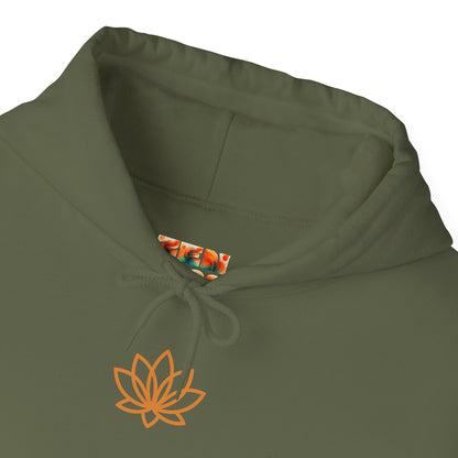 Serene Adventure Hoodie with Lotus Design, Eco-Friendly Sweatshirt for Outdoors, Yoga, Surfing, Beach Days, Mindfulness, Gift for Her, Gift for Him, Kayak Sweatshirt, Outdoor Designs