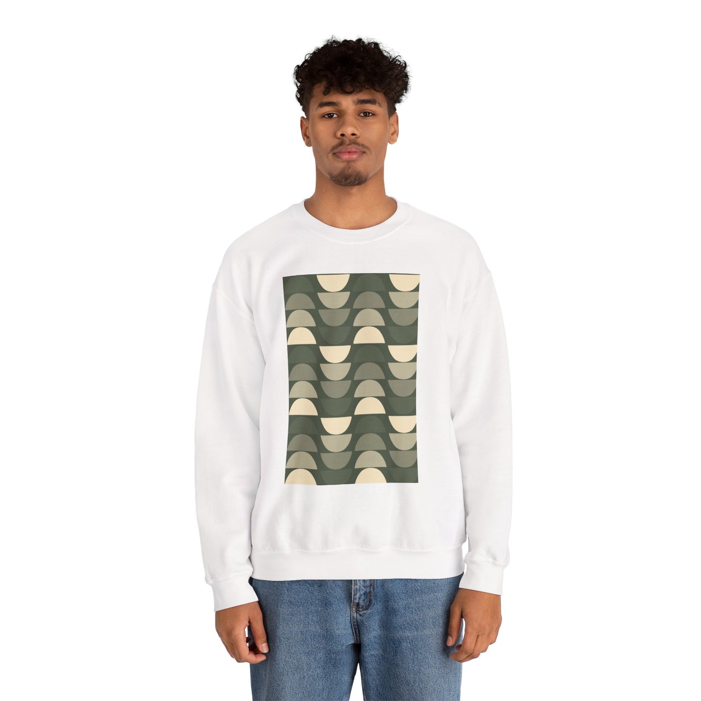 Stylish Geometric Crewneck Sweatshirt for Relaxed Vibes, Cozy Layer, Unisex Fashion Piece, Perfect Gift for Art Lovers, Casual Wear