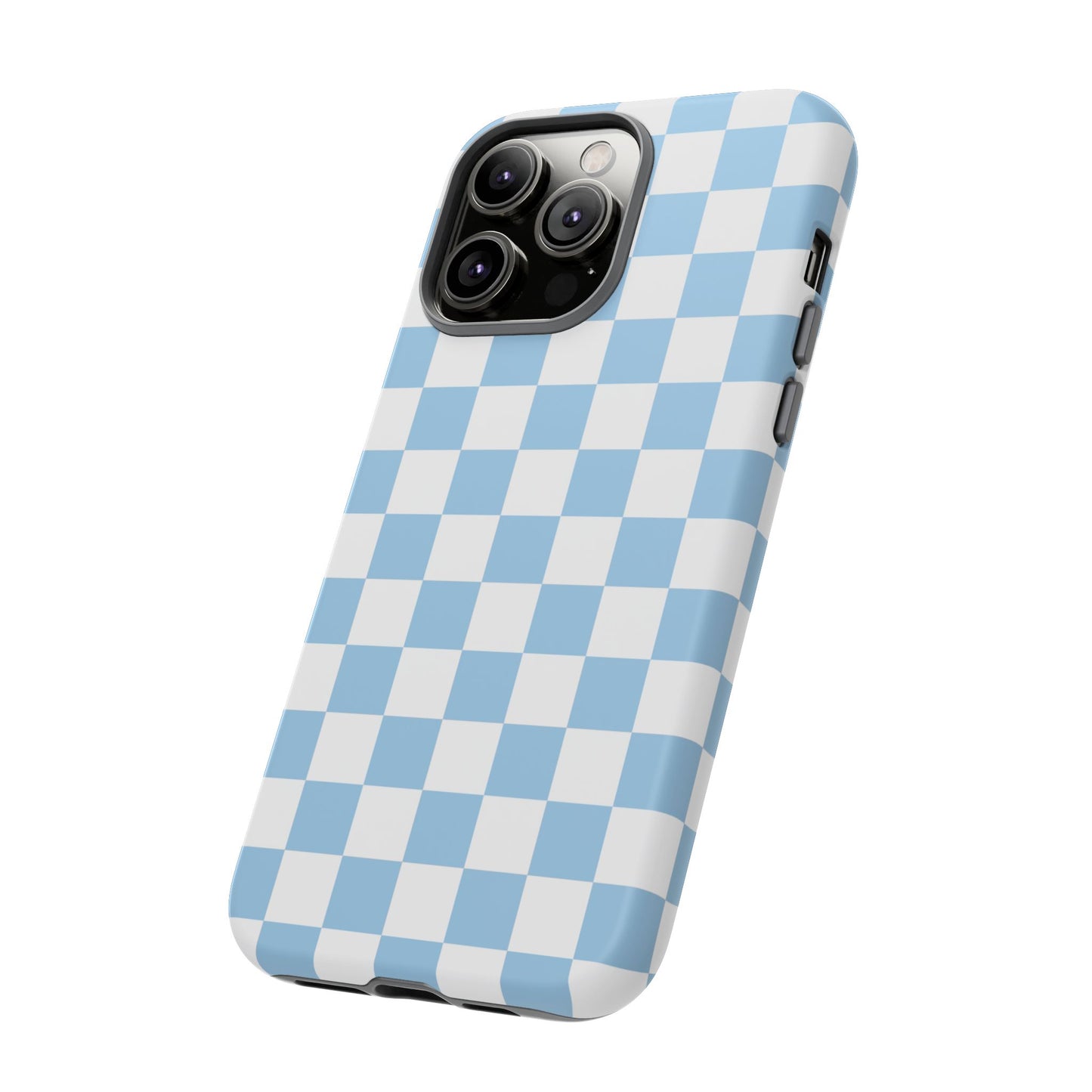 Blue Checkered Phone Case, Tough Phone Cover, Stylish Mobile Protector, Unique Gift for Him/Her, Trendy Accessories for Holidays