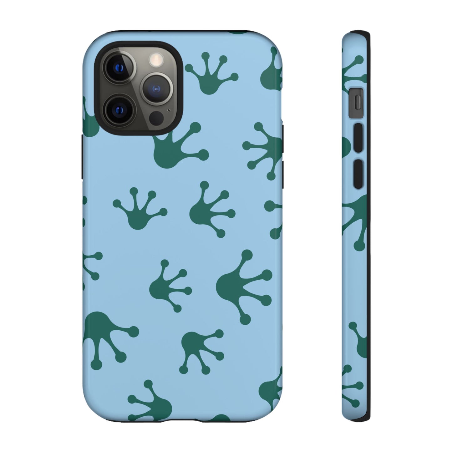 Frog Pattern Phone Case, Tough Cases for Nature Lovers, Unique Gift for Kids, Eco-Friendly Accessories, Stylish Cell Phone Cover, Cute Frog Print Pattern, Artsy Phone Cases