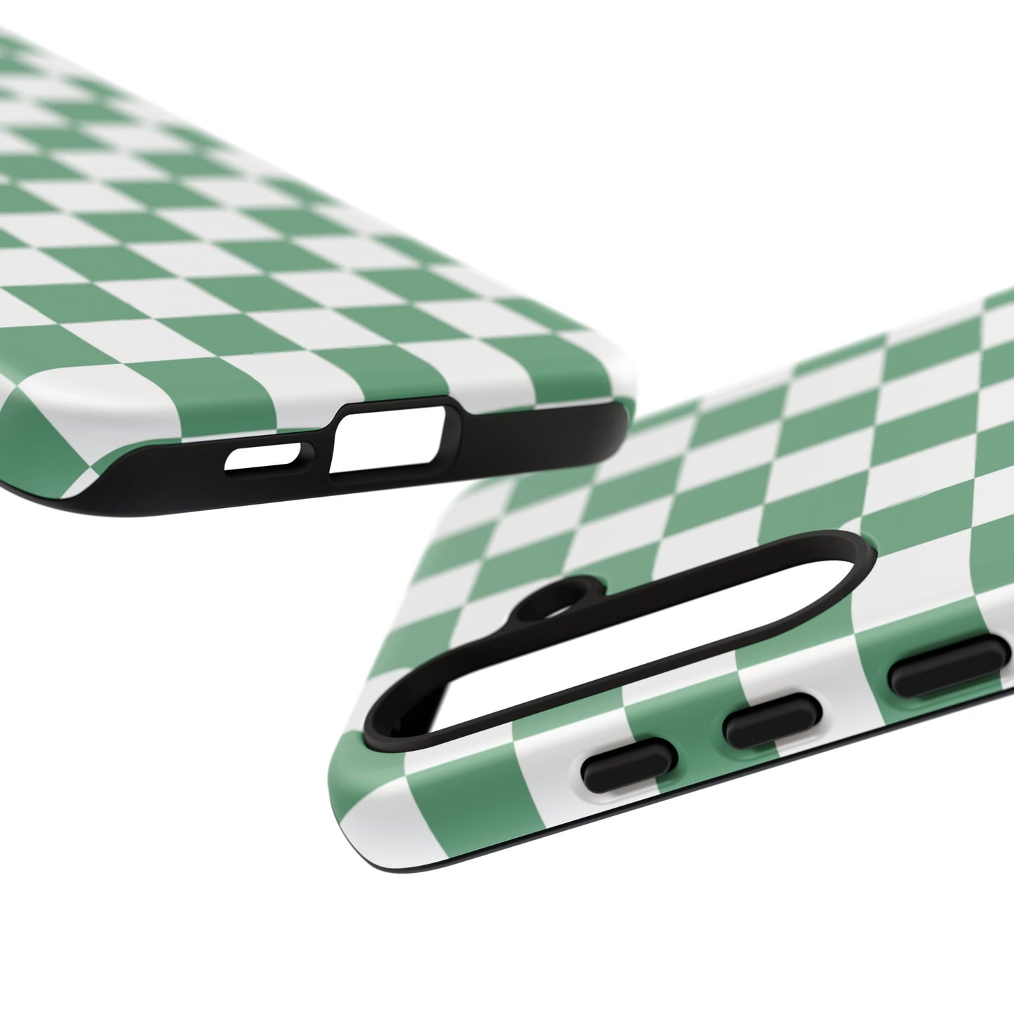 Stylish Phone Case - Green Checker Print, Trendy Phone Cover, Unique Gift, Modern Accessories, Eco-Friendly Case
