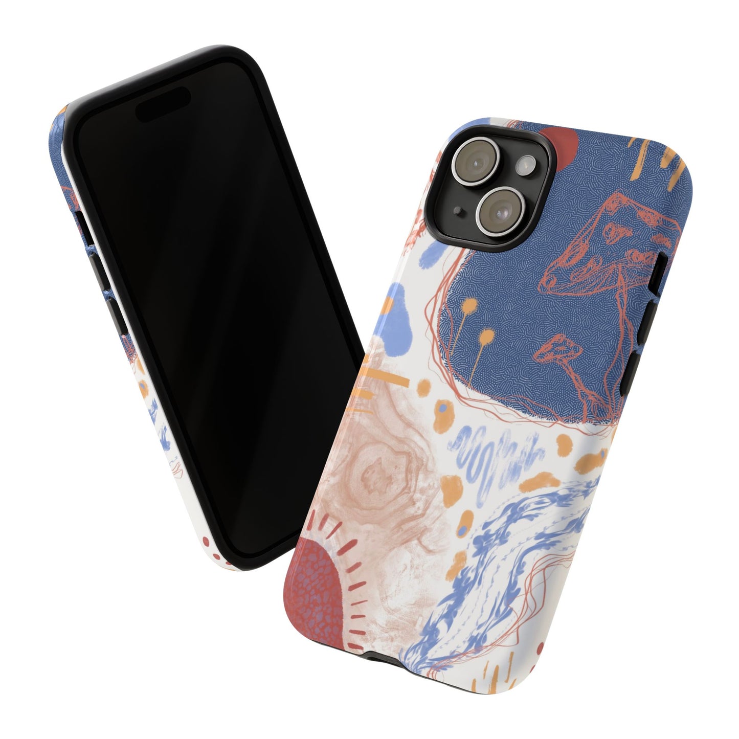 Artistic Phone Case with Abstract Design, Tough Phone Case, Unique Gift, Trendy Accessories, Modern Art Case, Stylish Tech Gear