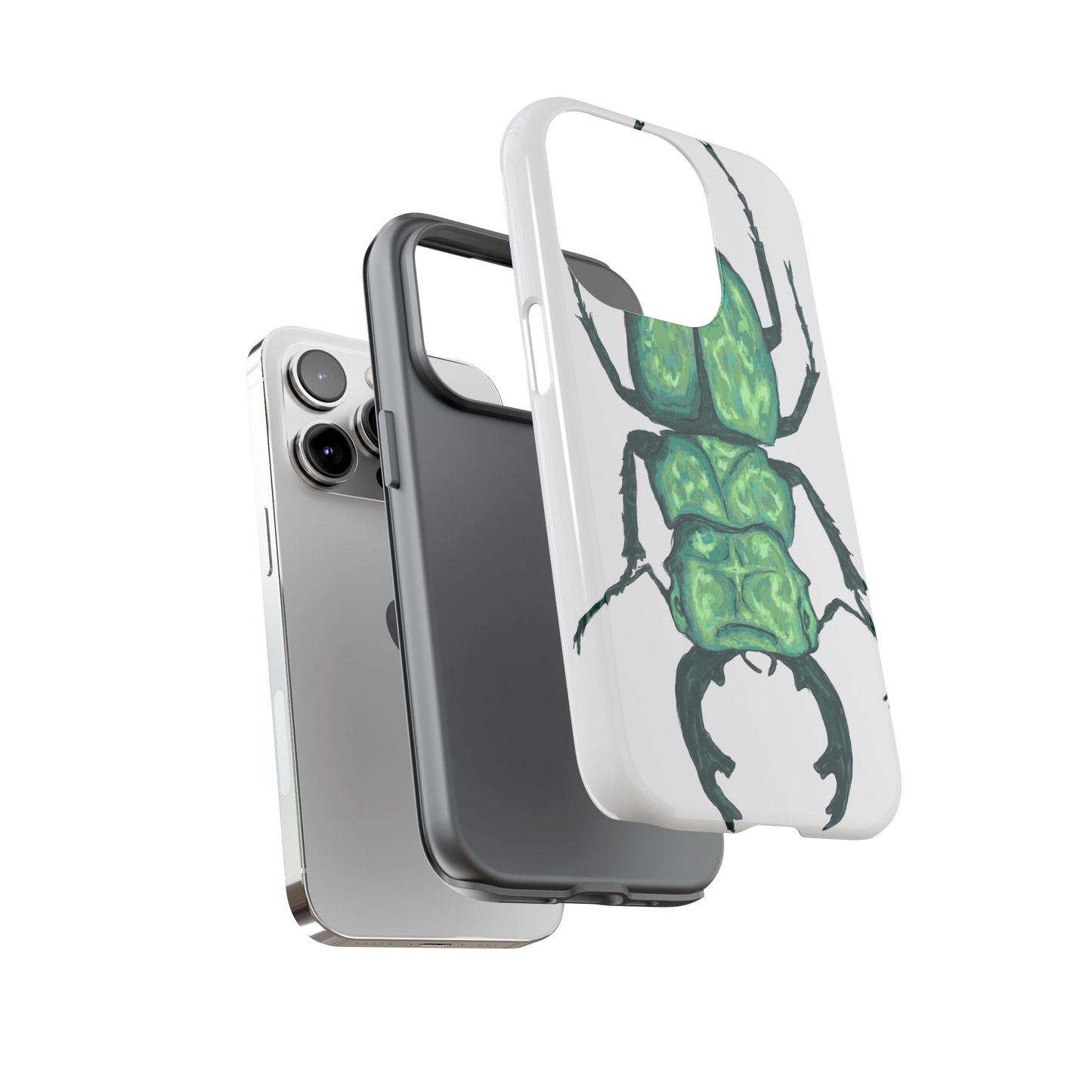 Green Beetle Phone Case - Tough Cases, Insect Lover Gift, Nature Lover Accessory, Unique Phone Cover, Eco-Friendly Design