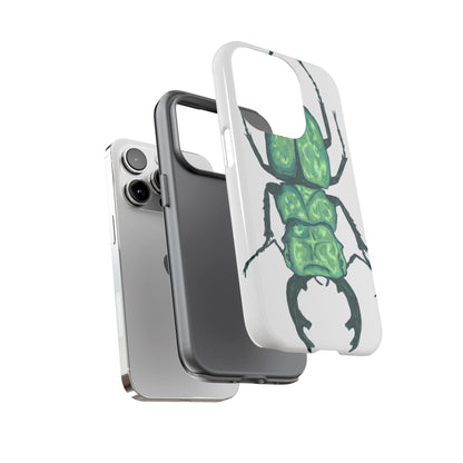Green Beetle Phone Case - Tough Cases, Insect Lover Gift, Nature Lover Accessory, Unique Phone Cover, Eco-Friendly Design