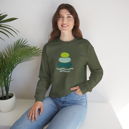 Serene Stones Unisex Crewneck Sweatshirt, Cozy Sweatshirt, Relaxation Apparel, Casual Wear, Mindfulness Gift