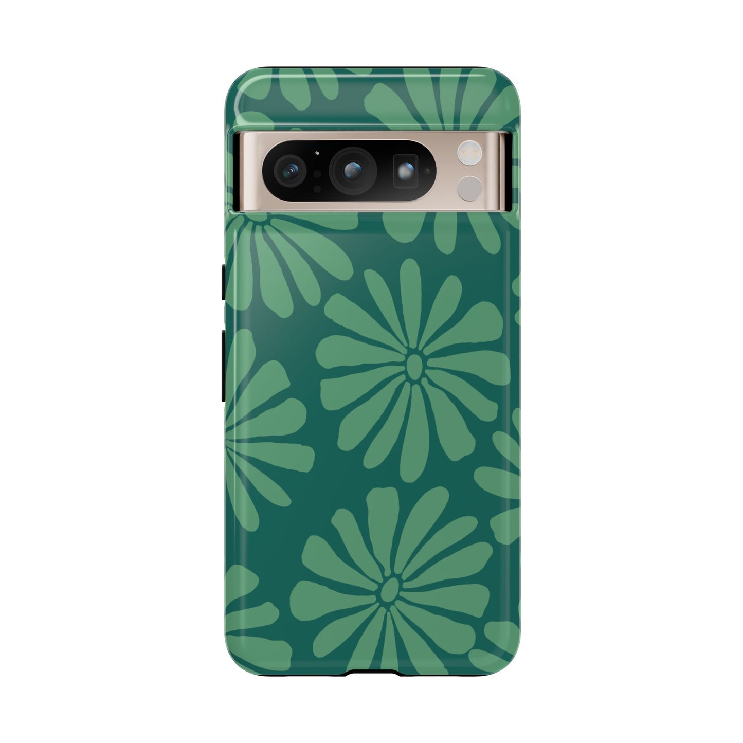 Stylish iPhone Case, Floral Phone Cover, Tough Phone Cases, Green Daisy Design, Unique Gift for Her, Spring Accessories