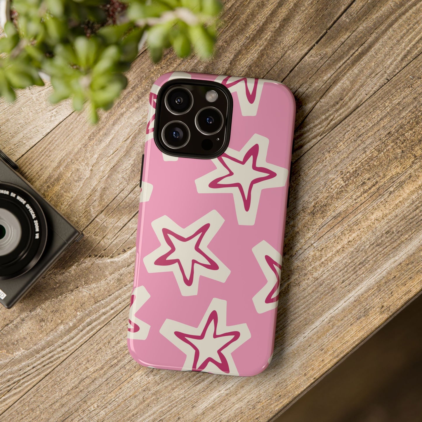 Starry Pink Phone Case | Tough Cases for Trendy Protection, Cute Gift, Fun Design, Holiday Match, Everyday Use