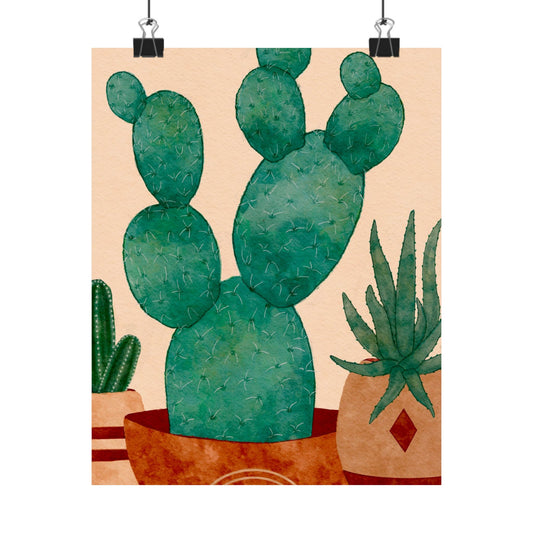 Cactus Art Print, Matte Vertical Posters, Botanical Decor, Green Home Art, Nature Wall Art, Gifts for Plant Lovers