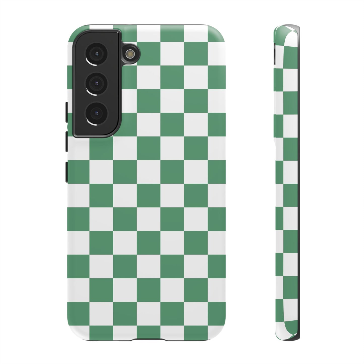 Stylish Phone Case - Green Checker Print, Trendy Phone Cover, Unique Gift, Modern Accessories, Eco-Friendly Case