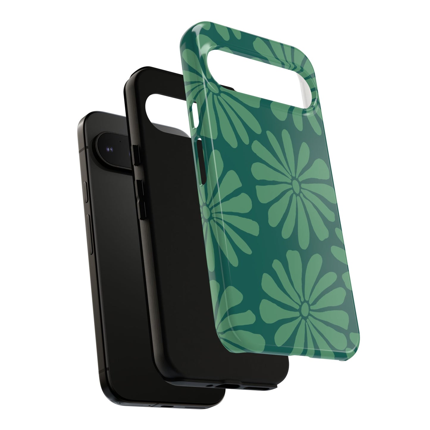 Stylish iPhone Case, Floral Phone Cover, Tough Phone Cases, Green Daisy Design, Unique Gift for Her, Spring Accessories