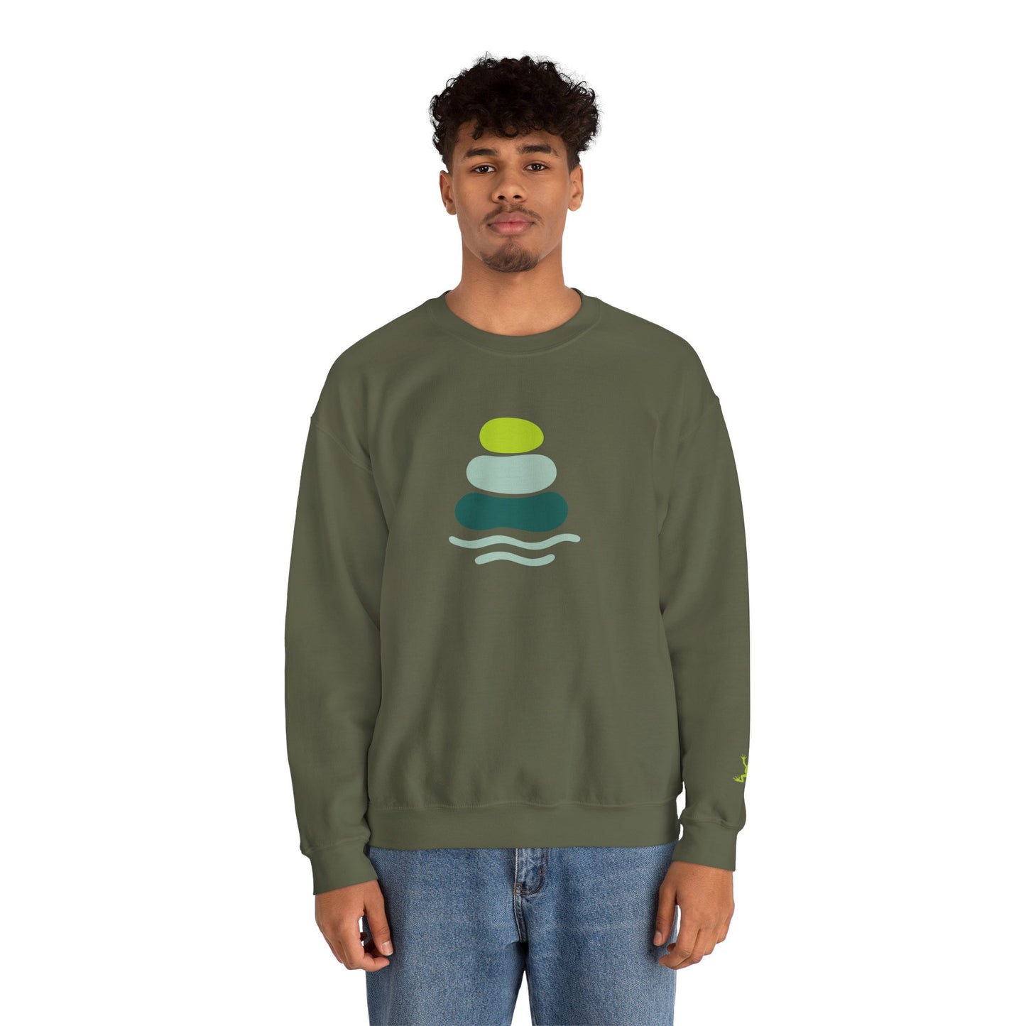 Serene Stones Unisex Crewneck Sweatshirt, Cozy Sweatshirt, Relaxation Apparel, Casual Wear, Mindfulness Gift