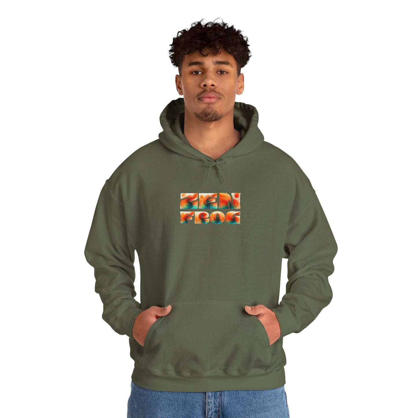Vibrant Unisex Hoodie with Zen Frog and Snake Design, Cool Gift for Nature Lovers, Casual Wear for All Occasions, Gift for Her, Cool Hoodies