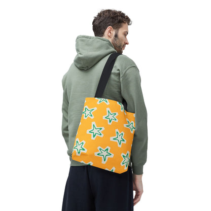 Starry Yellow Tote Bag | Stylish Grocery Tote, Eco-Friendly Bag, Beach Bag, Weekend Getaway, Custom Design