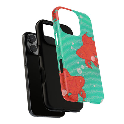 Vibrant Goldfish Phone Case, Colorful iPhone Cover, Ocean Vibe Accessory, Unique Gift for Fish Lovers, Cute Phone Cases