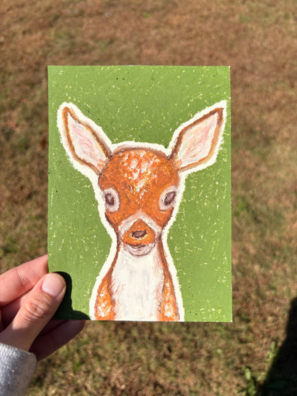 “Wildling Heart” — Original 5x7 Oil Pastel Artwork