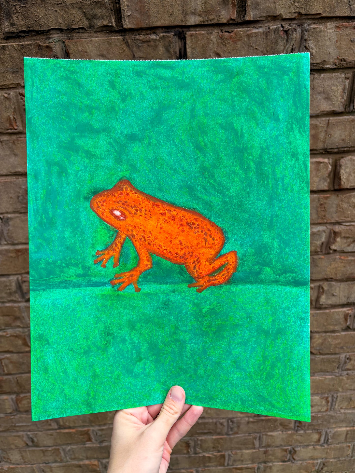“Among the Moss” — Original 11x14 Oil Pastel Artwork